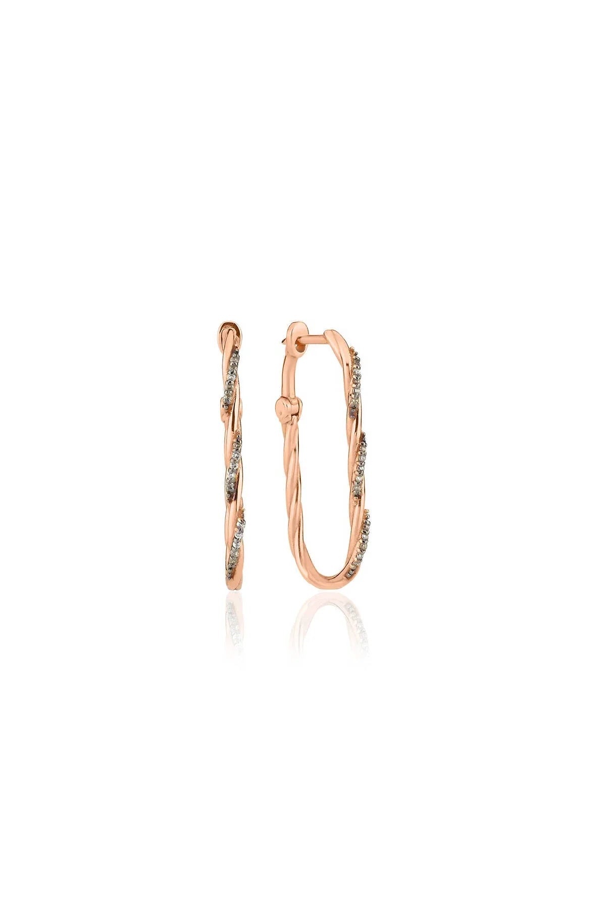 EVA – Cognac Diamond Twist Hoop Earrings