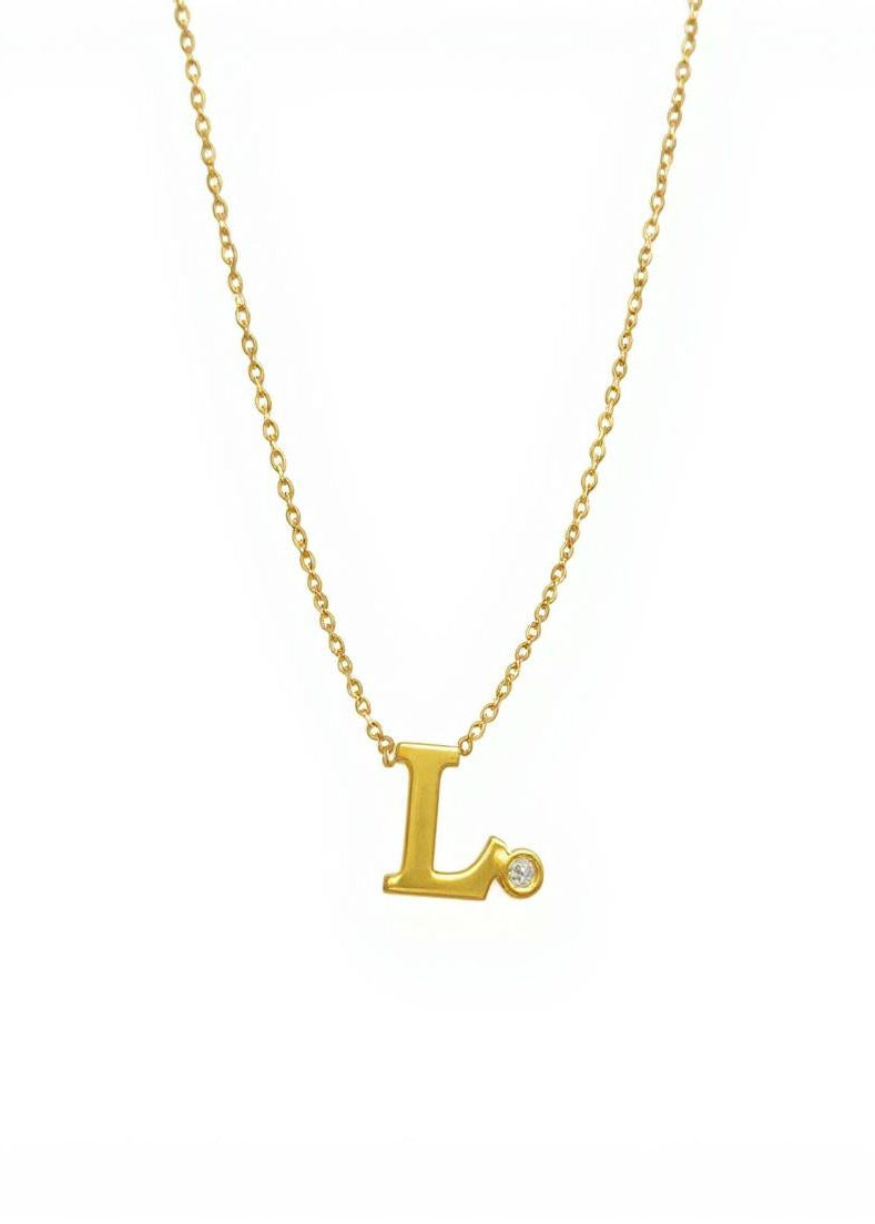 DIAMOND INITIAL – Birthstone Letter Pendant Necklace