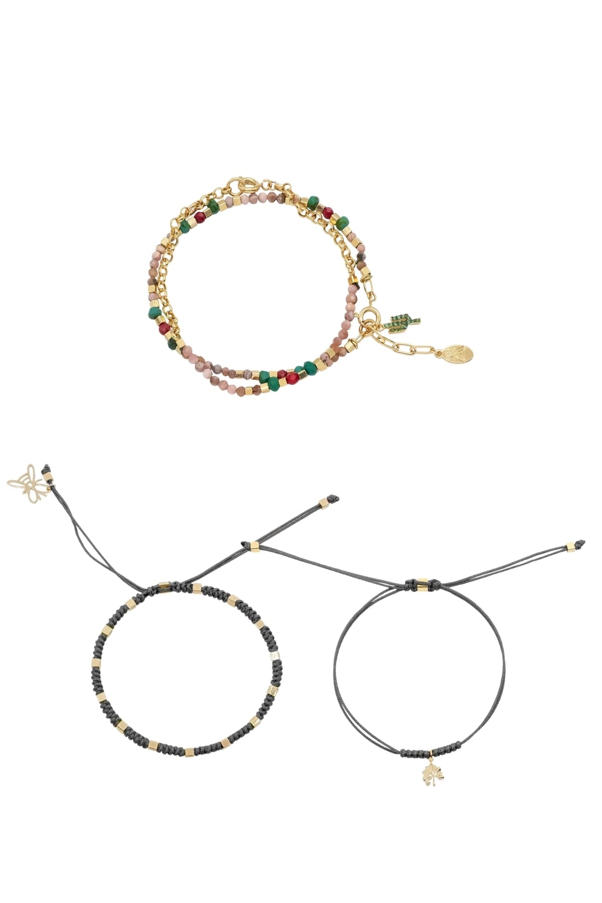 SAHARA – Gem Bead & Cord Stacking Bracelet Set